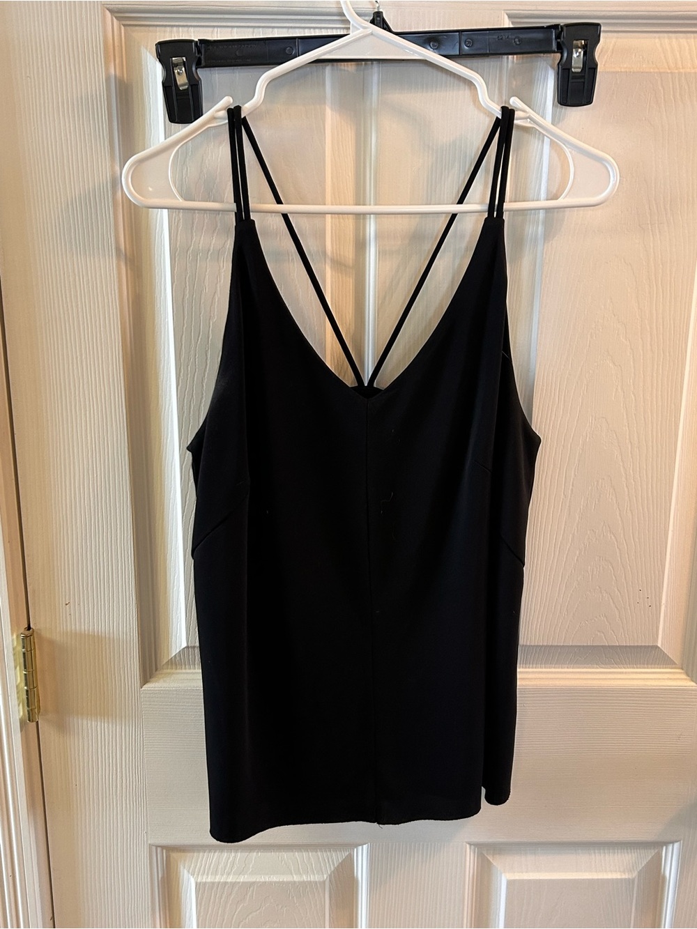 Deletta Black Double-Strap V-Neck Camisole